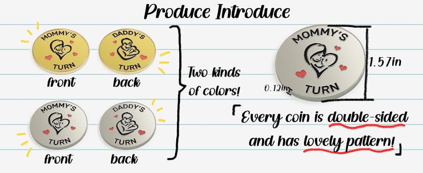 Lovely New Parent Decision Coin as New Parents Gifts for Couples, Double-Sided Coin as New Baby Gifts, Funny Gifts for New Mom Dad