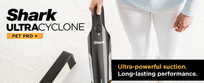 Shark UltraCyclone Pet Pro Plus Cordless Hand Vacuum, Powerful Suction, Handheld Vacuum for Car & Home, Pet Power Brush, Crevice Tool, Scrubbing Brush, XL Dust Cup, Black, CH951