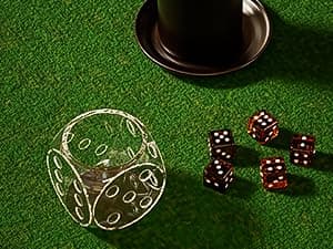 Kollea Slot Whiskey Decanter Set for Men, 50.7 Oz Casino Style Whiskey Decanter with 4 Dice Glasses, Birthday Gifts for Men Dad, Him, Boyfriend, Guy, Liquor Dispenser for Anniversary, Bar Christmas