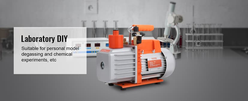 VEVOR 7 CFM Dual Stage HVAC Vacuum Pump, 1/2 HP Rotary Vane Vacuum Pump with Oil Bottle, for HVAC Repair, Refrigeration Maintenance, Resin Degassing, Compatible with R12, R22, R134a, R410a Refrigerant