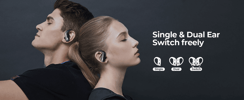 Active Noise Cancelling Wireless Earbuds Bluetooth Headphones 90 Hrs Playtime Ear Buds with Power Display Over-Ear Earphones with Earhooks IPX7 Waterproof Stereo Transparency Headset for Sports/Gym