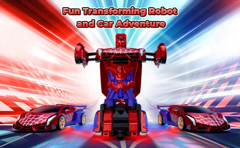 Spider Transform RC Cars Toys with Eye & Underbody Lights, 2.4GHz Remote Control Car One-Button Deformation, Fast 360°Rotation Robot Toys Birthday Gifts for 3 4 5 6 7 8 9 10 Year Old Boys Age 4-7 8-12