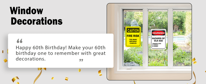 WERNNSAI 60th Birthday Decorations - 9 PCs 60 Years Funny Signs 60s Decorations, 60th Party Yard Garden Banner Table Centerpieces Door Wall Windows Signs Picture Props for Men Women, Happy Bday Old Decor