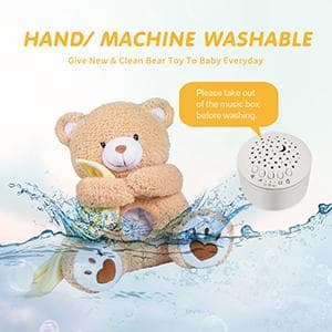 BEREST Baby Sleep Soother Bear, Mom's Heartbeat & Lullabies White Noise Machine, Nursery Decor Night Light Projector, Toddler Crib Sleeping Aid, Newborns Shower Gifts Portable Teddy