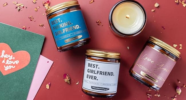 Gift for Girlfriend - Funny Birthday Candle for Girlfriend Romantic Present from Boyfriend - Unique Anniversary Candles Valentines Present Stocking Stuffer Christmas Gifts for GF Her Women