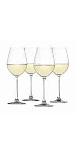 Spiegelau Style Crystal White Wine Glasses Gift Set, Elegant Stemmed Wine Glasses, Stylish Glassware for Dinner Party, Home Bar, Wedding Gifts, Birthday Gifts, Hosting Essentials, 15.5 oz, Set of 4
