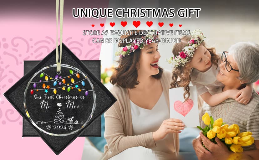 Christmas Ornaments 2025,Our First Christmas Married Ornaments Wedding Gifts for Couples 1st Xmas Married Ornament 2025 Mr and Mrs Bridal Shower Bachelorette Gifts for Bride to be Newlyweds Her Women
