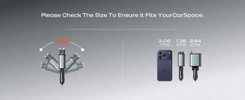 LISEN Retractable Car Charger, 69W USB C Car Accessories Adapter for iPhone 17 USB C Charger Fast Charging, Gifts for Women Men, Travel Essentials, for iPhone 17 Pro Max Air 16 15 14 13 12 Samsung S25