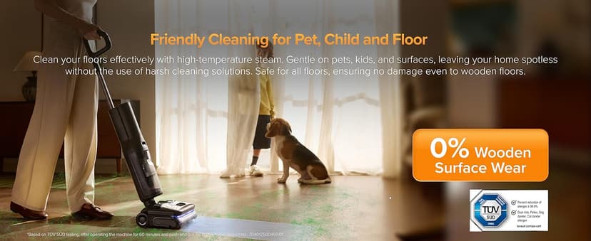 roborock F25 Ultra Steam Wet Dry Vacuum Cleaner, 356°F Steam Mop & 187°F Hot Water Cordless Vacuum Mop All in One, Floor Washer with Blue Light, 194°F Self-Cleaning, 180° Lay-Flat, AI Assitant Wheels