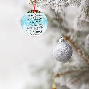 WaaHome Our Friendship is Endless Christmas Ornaments Friend Gifts for Women, Best Friend Ornaments for Christmas Tree Decorations Friendship Gifts for Friends Female Women