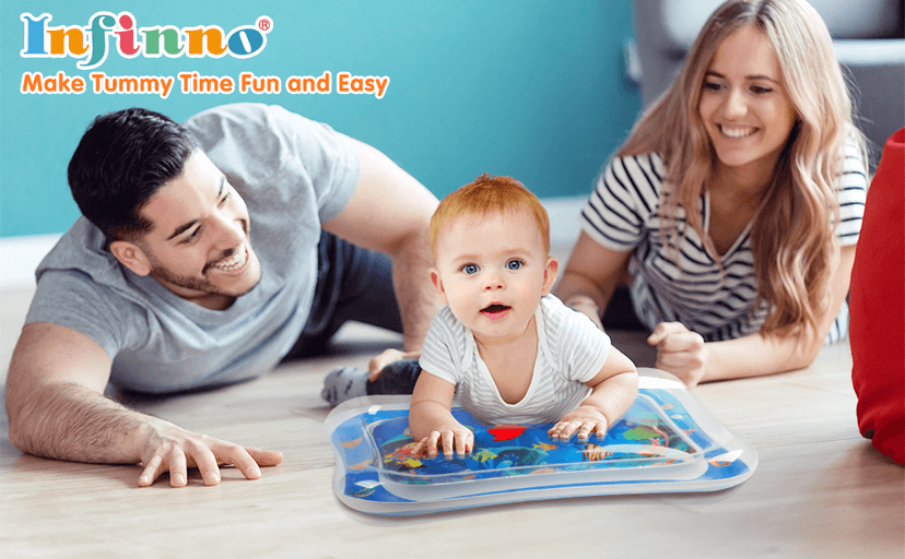 Infinno Inflatable Tummy Time Mat Premium Baby Water Play Mat for Infants and Toddlers Baby Toys for 3 to 24 Months, Strengthen Your Baby's Muscles, Portable