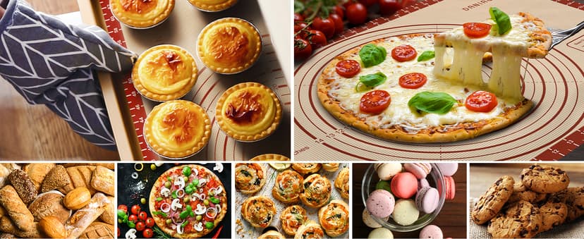 26x16 Inch Extra Thick Silicone Baking Mat with Measurements, Non-slip and Reusable - For Cookies, Bread, Pastry