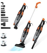 23Ft Corded Vacuum Cleaner, 600W Powerful Self-Standing Stick Vacuum for Home with 20Kpa Suction, 2 Speeds Lightweight Household Vacuum Cleaner for Carpet,Hardwood Floors and Pet Hair