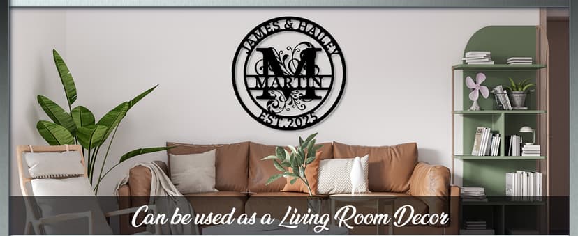 Custom Signs Outdoor Metal, Personalized Name Sign, Family Last Name Sign Home Decor, Initial Monogram Wall Metal Art, Customized Wedding Christmas Housewarming Gifts