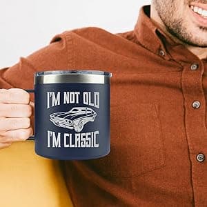 Gifts for Dad from Daughter, Son, Kids on Fathers Day, Christmas - Grandpa Gifts for Christmas - Birthday gifts for Grandpa - Dad Birthday gifts - Funny Mug 14oz, Navy Insulated Stainless Steel