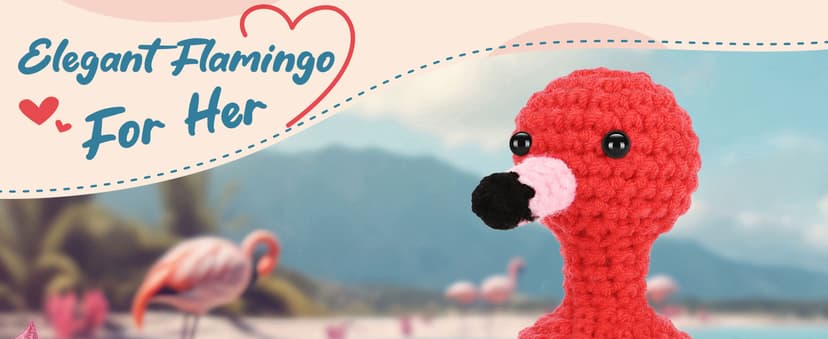 Funny Gifts for Her Girlfriend Christmas Valentines Day Anniversary Women Birthday Gifts Wife Stocking Stuffers, I Love You Flamingo Romantic Gift for Couple, Handmade Crochet Flamingo Lover Present