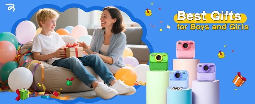 Kids Instant Digital Cameras for Boys and Girls, 1080P HD Dual-Lens Selfie Digital Camera with Print Paper & 32G Card, Christmas Birthday Gifts Toys for Toddler and Teenagers Age 3-16 Years Old