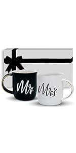 Triple Gifffted Mr Right Mrs Always Right Coffee Mugs Gifts Ideas for Couples, Wedding Anniversary, Engagement, Christmas, His & Hers, Bride and Groom, Parents, Newlyweds Bridal Shower, Ceramic 380ml