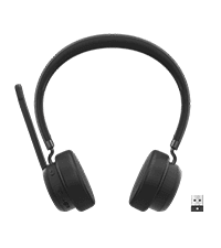Lenovo Wireless VoIP Headset Teams Certified, Noise-Canceling Mic, Bluetooth 5.3 Multipoint, USB-A Receiver, 31-Hour Talk & 60-Hour Playback, Lightweight Over-Ear Design, Replaceable Earcups