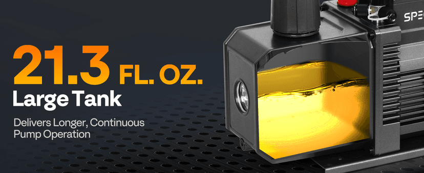 SPECSTAR 110V 9.6 CFM 1 HP Dual-Stage Rotary Vane HVAC Air Vacuum Pump for R12 R22 R134a R410a Systems with Oil Bottle