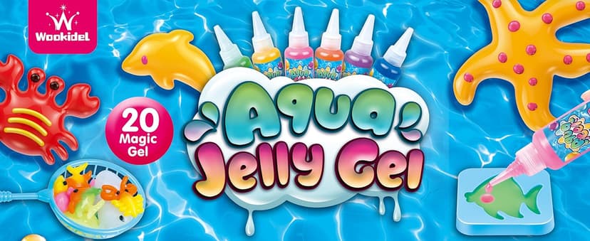 wookidel Magic Water Elf Toy Kit, Aqua Fairy Water Gel Kit with 20PCS Magic Gels and Animal Molds, Gift for Christmas, Easter, Birthday,Creative Art Craft Kits for Girls Boys 6 7 8 9 10 Year Old