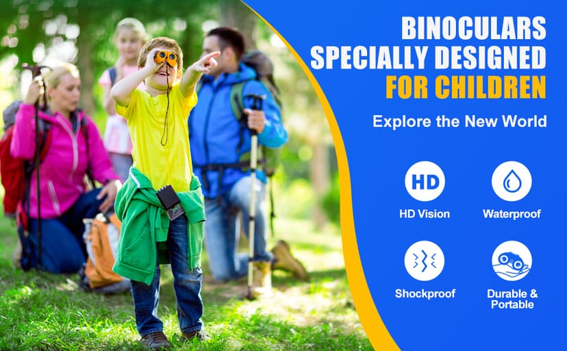 LET'S GO! Binocular for Kids, Compact High Resolution Shockproof Binoculars