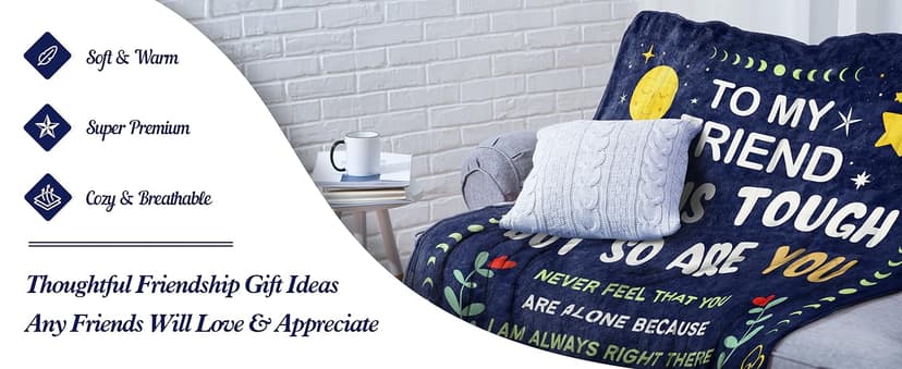 Niyewsor Best Friend Birthday Gifts for Women, Friendship Gifts for Women, Soul Sister, BBF, Bestie, Gift for Friends Female, to My Friend Blanket, 60"x50"