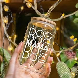 NewEleven Gifts For Dog Lovers, Dogs Owners, Dog Moms, Fur Mama - Dog Mom Gifts For Women - Cute Funny Gift For Women, Best Friend, Girlfriend - 16 Oz Coffee Glass