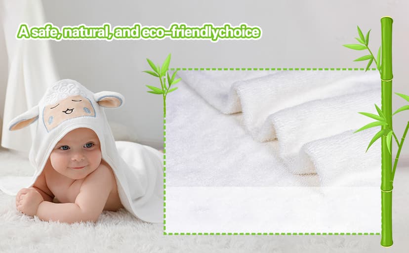 My First Noahs Ark 7 pcs Baptism Gift Set, Dedication, Christening and Baptism Gifts for Girl and Newborn Baby, Includes Washcloth and Hooded Towel,Baby Bath Book, 3 Bath Toys and Gift Bag