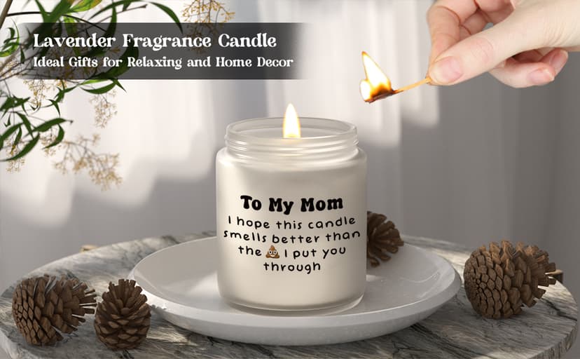 Lavender Scented Mom's Funny Christmas Candle