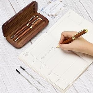 Luxury Wooden Pen Set Thank You Gifts for Women Men Friends Cool Teacher Boss Appreciation Gift for Female Coworkers Nice Engraved Pens Gifts Office Business Pens Work Employee Gratitude Gift