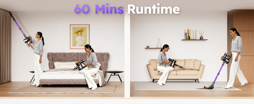 Cordless Vacuum Cleaner,Upgraded 550W 45KPA 60Mins Vacuum Cleaners for Home,Self-Standing Stick Vacuum with LED Display,8 in 1 Lightweight Anti-tangle Wireless Vacuum for Pet Hair Carpet Hard Floors