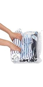 HIBAG Vacuum Storage Bags, 30-Pack Space Saver Vacuum Storage Bags, Vacuum Seal Bags for Clothing, Clothes, Comforters and Blankets (30C)