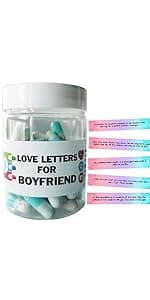 Gifts For Girlfriend Prewritten Message In Capsule Lovely Notes Birthday Anniversary Valentines Day Gifts for Her (Light Blue Girlfriend 50pcs)