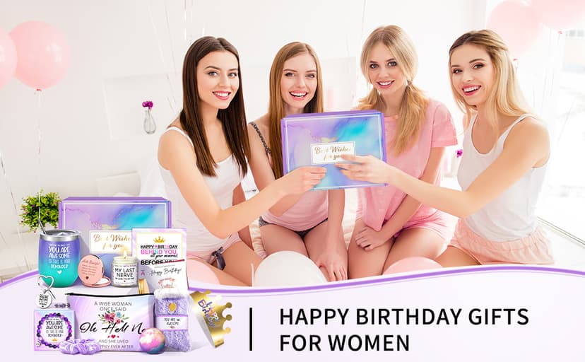 Gifts for Women, Birthday Gifts for Women, Happy Birthday Gifts Basket, Gift Set for Best Friends Female Sister Mom Wife Her Girlfriend Coworker Bestie Bff
