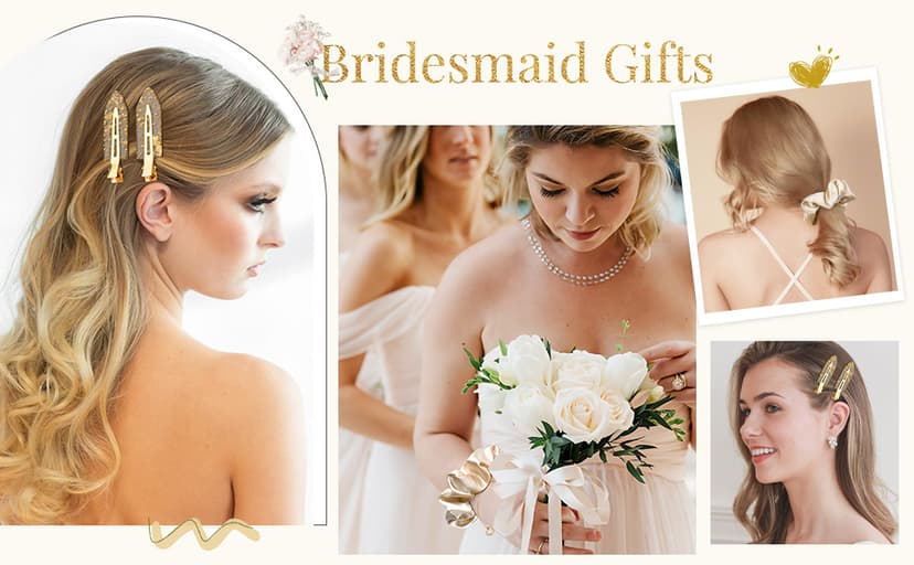 12 PCS Soft Silk Satin Hair Accessories - Scrunchies, Hair Clips for Bridal Shower Gifts, Wedding Favors for Women and Girls