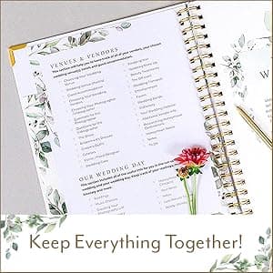 Your Perfect Day Wedding Planner Book and Organizer - Wedding Planner Book - Bridal Planning Binder with Countdown Calendar - Bride Gifts - (FLORAL)