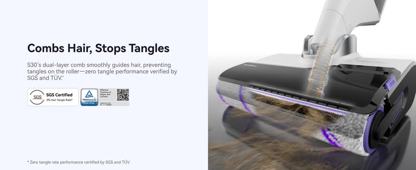 NARWAL S30 Wet Dry Vacuum Cleaner with 20000Pa Suction, 176°F Self-Cleaning, Heated Drying, Disposable Waste Bag, Tangle-Free, Cordless Vacuum Mop for Hard Floors & Edge Cleaning, Easy to Use