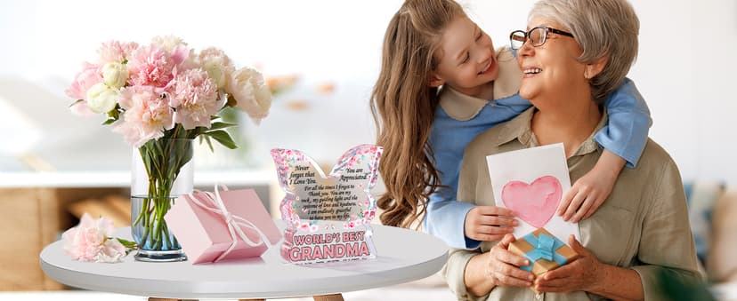 Birthday Gifts for Mom Birthday Gifts for Mom from Daughter Son, Mom Birthday Gift Ideas Unique Christmas Mothers Day Best Mom Ever Gift New Mom Single Mom Stepmom Butterfly Shaped Acrylic Plaque Sign