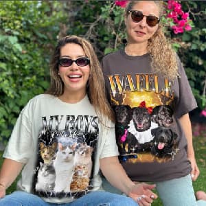 Generic Personalized Bootleg Rap Shirts for Girlfriend & Boyfriend, Custom Tee with Vintage Face Photo, Gift Idea for Birthday and Valentines Day Black, Small-XX-Large