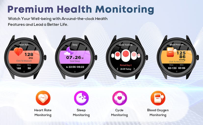 DIVOAZBVO DIVOAZBVO Smart Watches for Women Men, 1.39" HD IPS Touchscreen Smartwatch with 120 Sports Modes, Heart Rate/Sleep Monitor, IP67 Waterproof, Bluetooth Call & Music Control for iPhone/Android (Black)