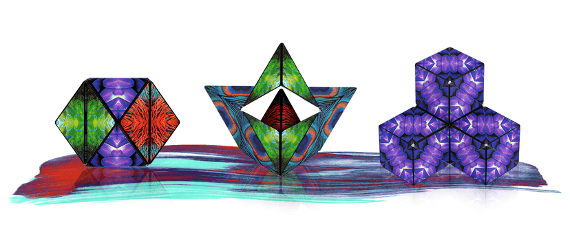 SHASHIBO Shape Shifting Box - Award-Winning Fidget Toy w/ 36 Rare Earth Magnets - Fidget Cube Transforms Into Over 70 Shapes, Sensory Toy Gift for Kids, Teens, and Adults (Wings)