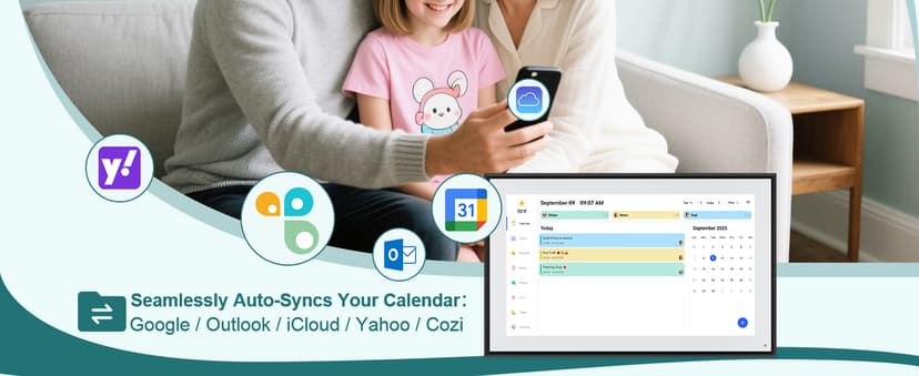 Canupdog 15.6 Inch Digital Calendar Wall Planner 2025-2026 – HD Touchscreen Smart Photo Display for Family Schedules, 32GB Electronic Calendar Chore Chart + To-do List, Christmas Gifts for Women Mom