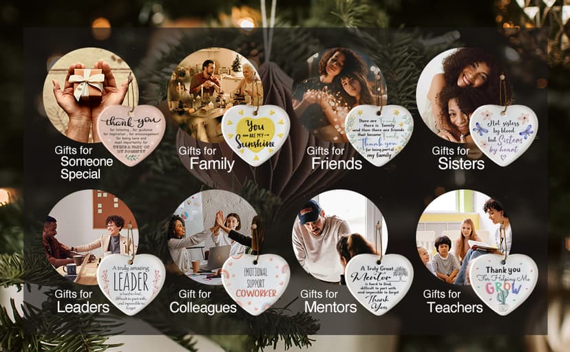 YZEXEZY Thank You Being A Part of My Journey Ornament Keepsakes- Appreciation Gifts,Thank You Gifts Farewell Gift for Women Friends Manager Coworkers Boss Teacher with Gift Box