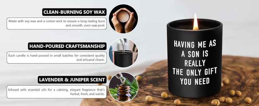 Fathers Day Dad Gifts from Son, Personalized Father's Day Gift Ideas, Funny Birthday Gifts for Dad Gift Father Papa Step Dads New Daddy Presents Cool, Happy Fathers Day, Birthday, Christmas, Candles