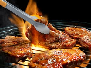 Grandpa Gifts from Grandkids, Fathers Day Grandpa Gift Heavy Duty Wooden BBQ Grilling Accessories Kit for Backyard, Thick Stainless Steel Grill Utensils with Non-Slip Handle Tools in Portable Bag