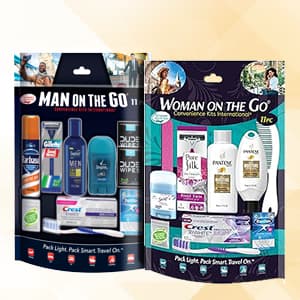 Convenience Kits International Men’s Premium 20-Piece Kit with Travel Size TSA Compliant Essentials, Featuring: Dove Men & Care Products in Brown Dopp Bag