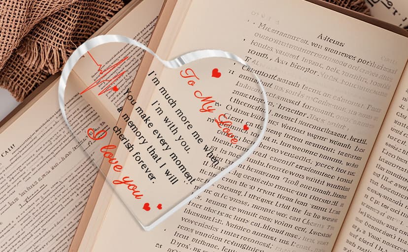 Gifts for Her/Him, Girlfriend Boyfriend Gifts - Engraved Acrylic Plaque 4 x 4 Inches, Anniversary Christmas Valentine's Day Birthday Gifts for Girlfriend Boyfriend Husband Wife