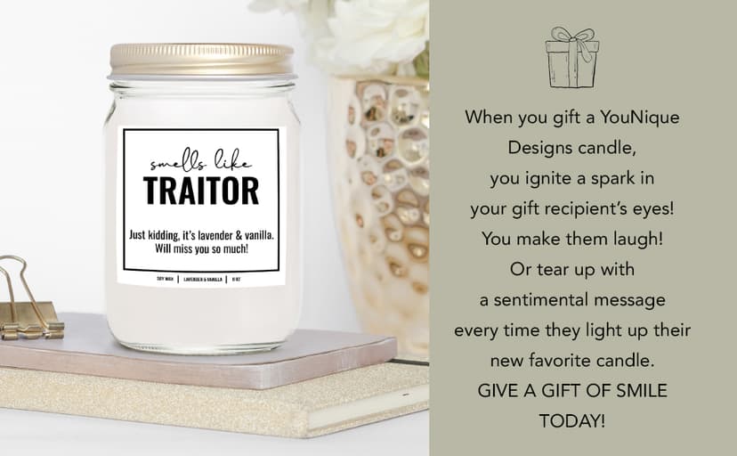 You Nique Designs Moving Away Candle 9 oz - Goodbye Gifts for Friends, Neighbors, Farewell Candles for People Moving, Going Away Gifts for Someone Moving Away (Mahogany Teakwood)