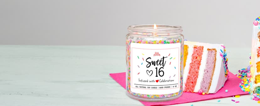 Homsolver 16th Birthday Gifts for Girls, Vanilla Cream Scent Best Ideas Birthday Presents for Daughter, Friends, Sister, Handmade Aromatherapy Candle Decorations